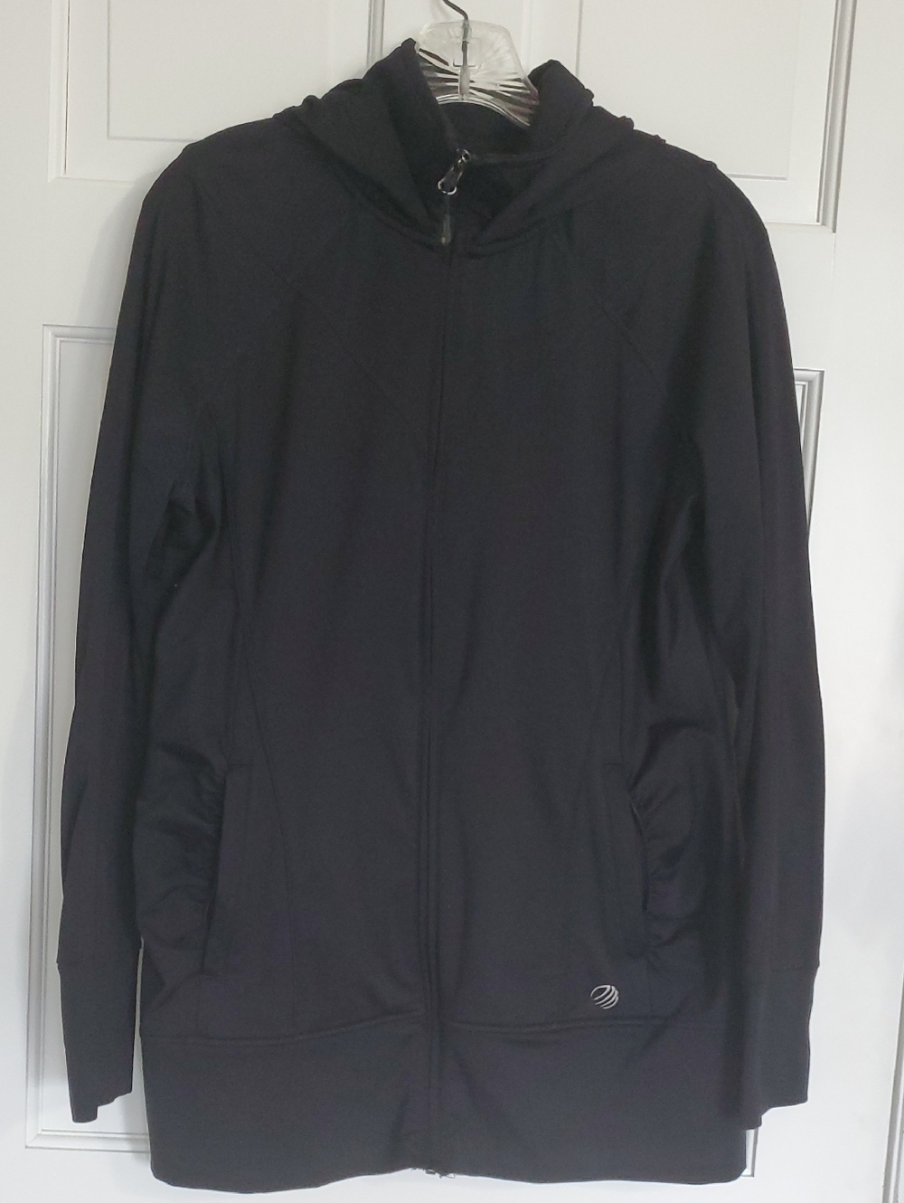 MPG Black Full-Zip Hooded Jacket Womens Sz L